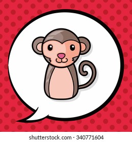 Chinese Zodiac monkey doodle, speech bubble