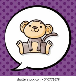 Chinese Zodiac monkey doodle, speech bubble