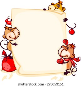 Chinese zodiac new year banner 2016 with the monkey