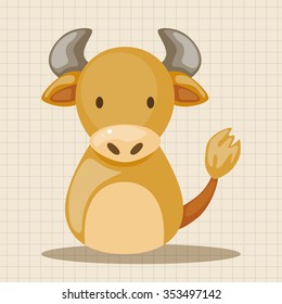 Chinese Zodiac ox theme elements