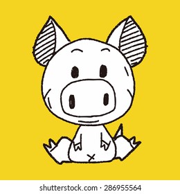 Chinese Zodiac pig doodle drawing