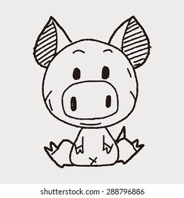 Chinese Zodiac pig doodle drawing