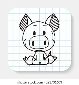 Chinese Zodiac pig doodle drawing