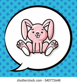 Chinese Zodiac rabbit doodle, speech bubble
