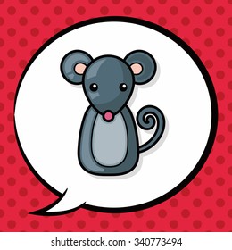 Chinese Zodiac rat doodle, speech bubble