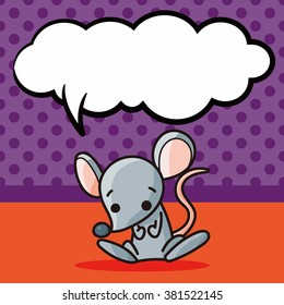 Chinese Zodiac rat doodle, speech bubble