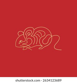 Chinese Zodiac Rat Logo: Lucky New Year Vector Design