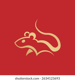 Chinese Zodiac Rat Logo: Lucky New Year Vector Design