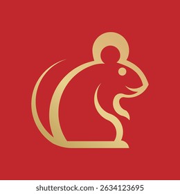 Chinese Zodiac Rat Logo: Lucky New Year Vector Design
