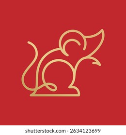 Chinese Zodiac Rat Logo: Lucky New Year Vector Design