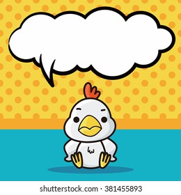 Chinese Zodiac rooster doodle, speech bubble