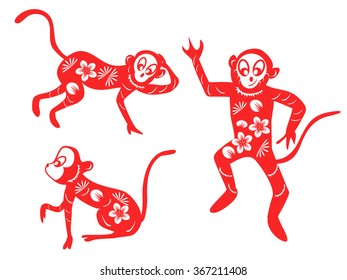 Chinese Zodiac set - 2016 Chinese Monkeys New Year