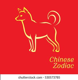 Chinese Zodiac Set Dog Vector Illustration