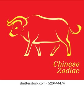 Chinese Zodiac Set Ox Vector Illustration