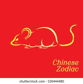 Chinese Zodiac Set Rat Vector Illustration
