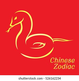 Chinese Zodiac Set Snake Vector Illustration