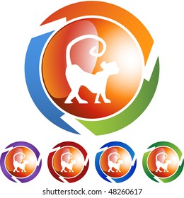 Chinese zodiac sign animal isolated on a white background.
