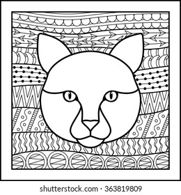 Chinese zodiac sign Cat. Vector illustration of abstract zodiacal Cat for horoscopes,  talismans, textile prints