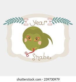 Chinese zodiac sign. Horoscope. Year of the snake. Vector. icon