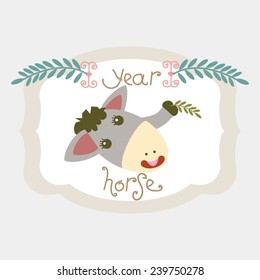 Chinese zodiac sign. Horoscope. Year of the Horse. Vector. icon