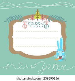 Chinese zodiac sign. Horoscope. Year of the Rabbit. Place for your text. Vector. icon