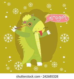 Chinese zodiac sign. Horoscope. Year of the Dragon. Vector. Icon.