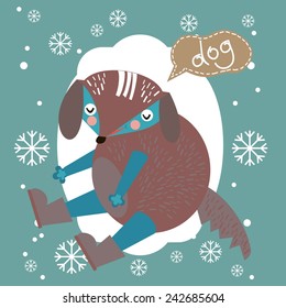 Chinese zodiac sign. Horoscope.Year Dogs. Vector. Icon.