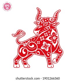 Chinese Zodiac Sign of Ox vector