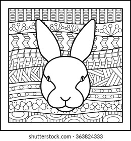 Chinese zodiac sign Rabbit. Vector illustration of abstract zodiacal Rabbit for horoscopes,  talismans, textile prints
