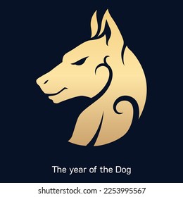 Chinese Zodiac sign year of the dog isolated vector illustration