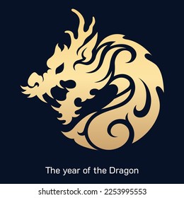 Chinese Zodiac sign year of the dragon isolated vector illustration