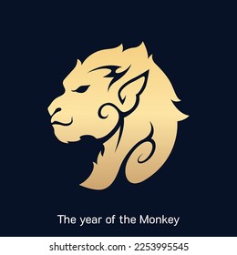 Chinese Zodiac sign year of the monkey isolated vector illustration