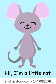 Chinese zodiac sign Year of the Rat, cute mice with gifts and wishes. new year 2020