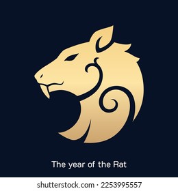 Chinese Zodiac sign year of the rat isolated vector illustration