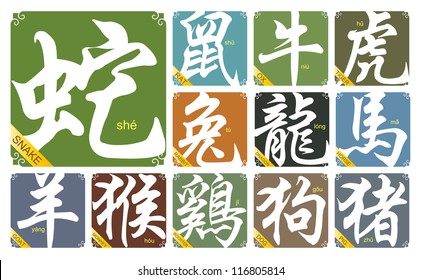 Chinese zodiac signs with the year of snake