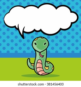 Chinese Zodiac snake doodle, speech bubble