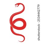 Chinese Zodiac Snake vector, Year of The snake Vector illustration, Simple Snake Clip Art Image, Decorative Snake Clip Art.