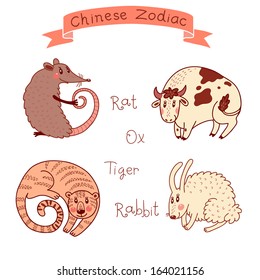 Chinese Zodiac. Vector illustration.