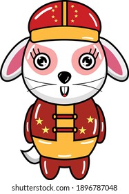 chinese zodiac vector mascot with cute chibi design style