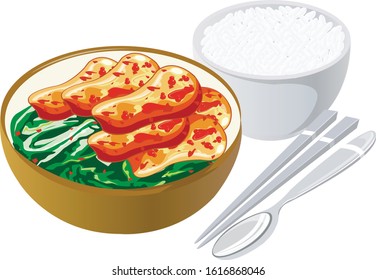 chinesefood isolated on white background. illustration vector