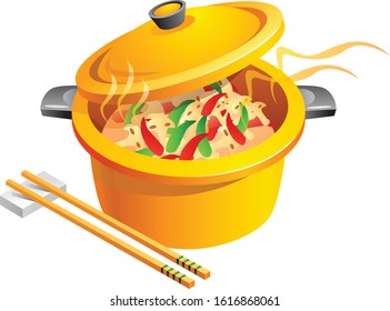 chinesefood isolated on white background. illustration vector