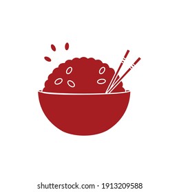 Chineses New Year Rice Bowl Solid Icon