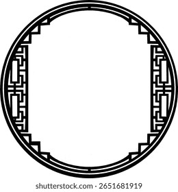 Chinesse circle border and frame illustration