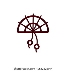chinesse fan decoration new year isolated icon vector illustration design