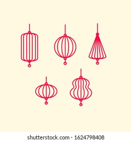 chinesse lantern Line icon vector