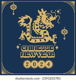 Chinesse New Year -  Classic Gold Blue