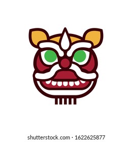 chinesse new year dragon mask vector illustration design