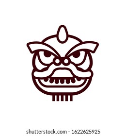 chinesse new year dragon mask vector illustration design