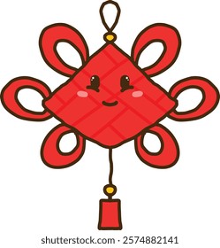 chinesse red decoration element vector tassel