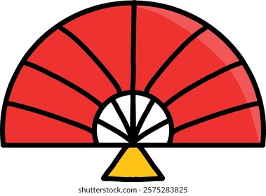 a chinesse red hand held fan design